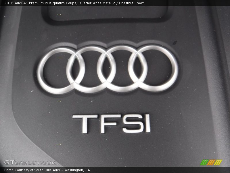 Glacier White Metallic / Chestnut Brown 2016 Audi A5 Premium Plus quattro Coupe