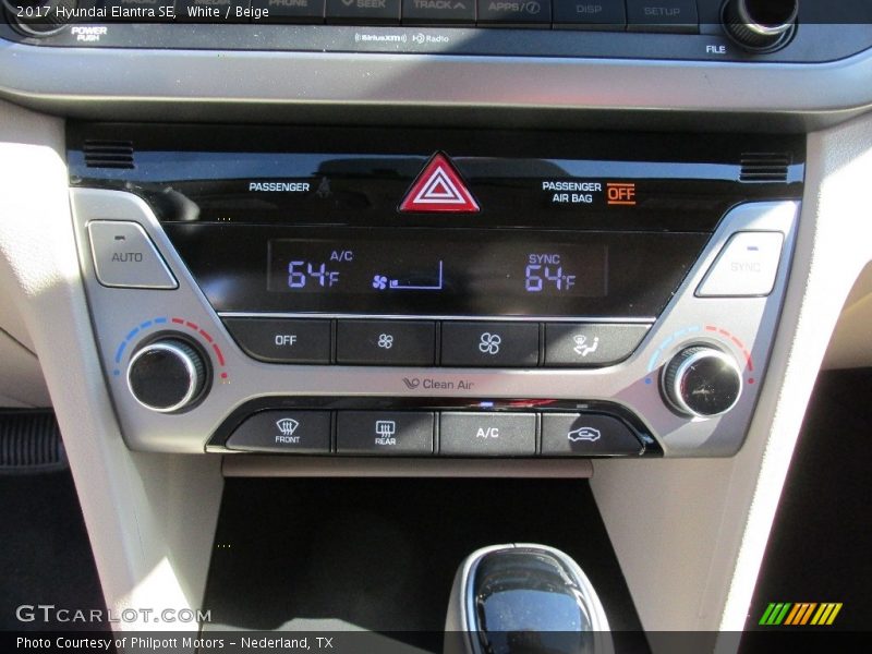 White / Beige 2017 Hyundai Elantra SE