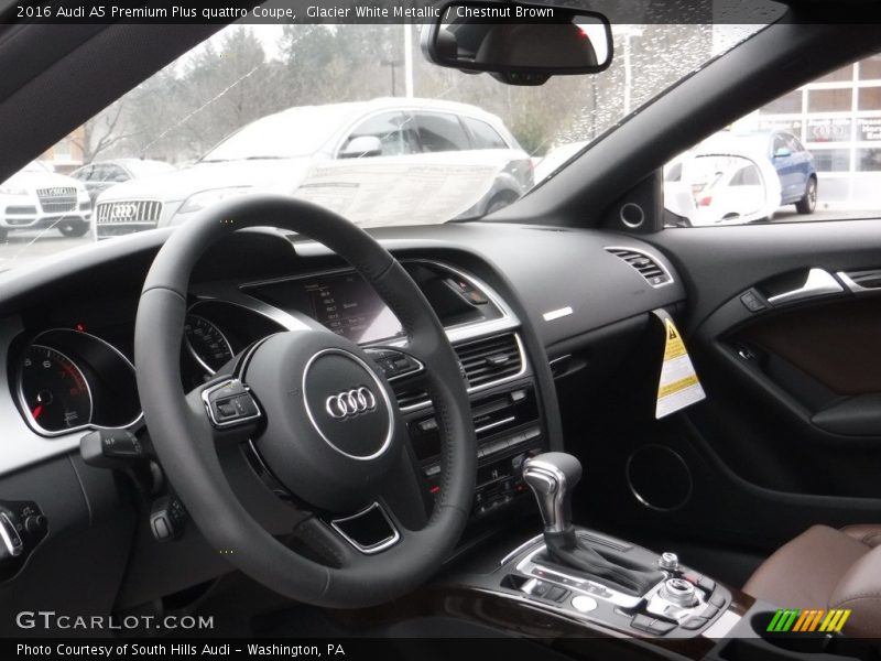 Glacier White Metallic / Chestnut Brown 2016 Audi A5 Premium Plus quattro Coupe