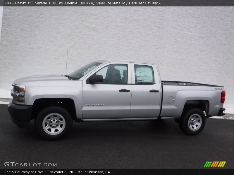 Silver Ice Metallic / Dark Ash/Jet Black 2016 Chevrolet Silverado 1500 WT Double Cab 4x4