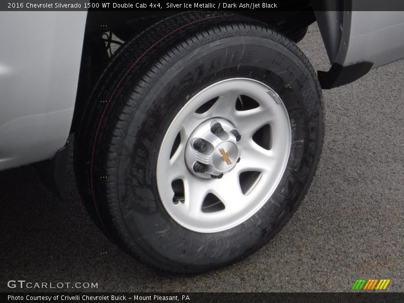 Silver Ice Metallic / Dark Ash/Jet Black 2016 Chevrolet Silverado 1500 WT Double Cab 4x4