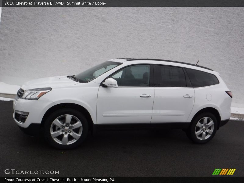 Summit White / Ebony 2016 Chevrolet Traverse LT AWD