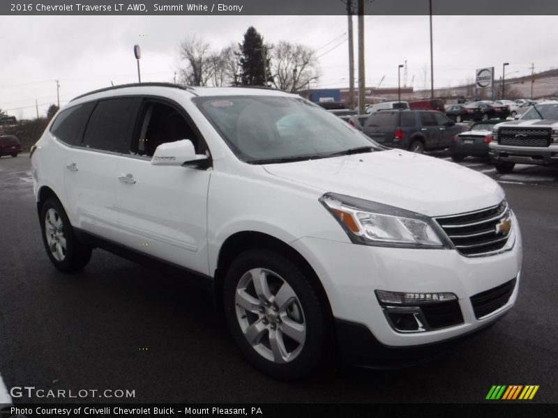 Summit White / Ebony 2016 Chevrolet Traverse LT AWD