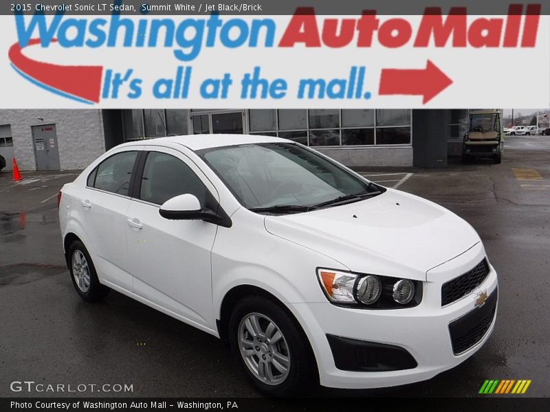 Summit White / Jet Black/Brick 2015 Chevrolet Sonic LT Sedan