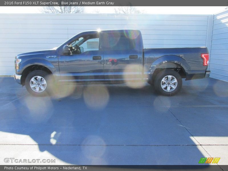 Blue Jeans / Medium Earth Gray 2016 Ford F150 XLT SuperCrew
