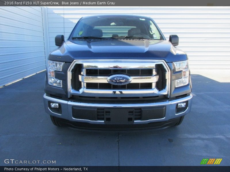 Blue Jeans / Medium Earth Gray 2016 Ford F150 XLT SuperCrew