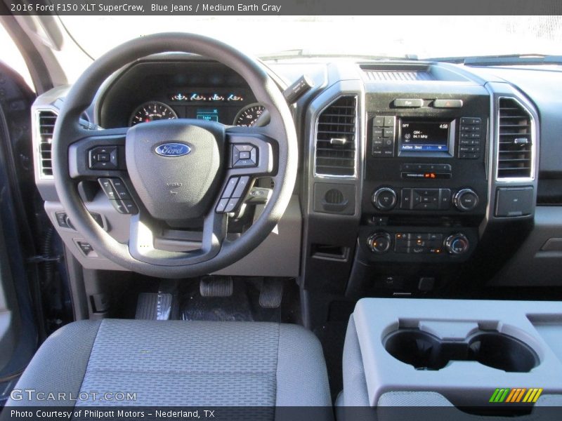 Blue Jeans / Medium Earth Gray 2016 Ford F150 XLT SuperCrew