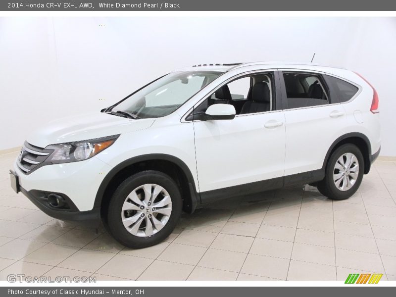 White Diamond Pearl / Black 2014 Honda CR-V EX-L AWD