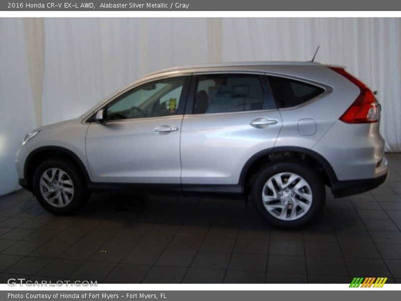 Alabaster Silver Metallic / Gray 2016 Honda CR-V EX-L AWD