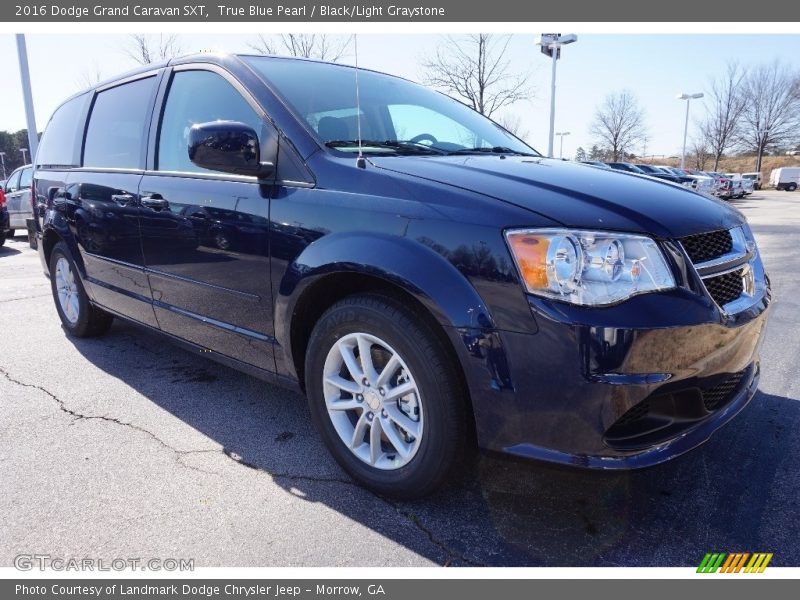 True Blue Pearl / Black/Light Graystone 2016 Dodge Grand Caravan SXT