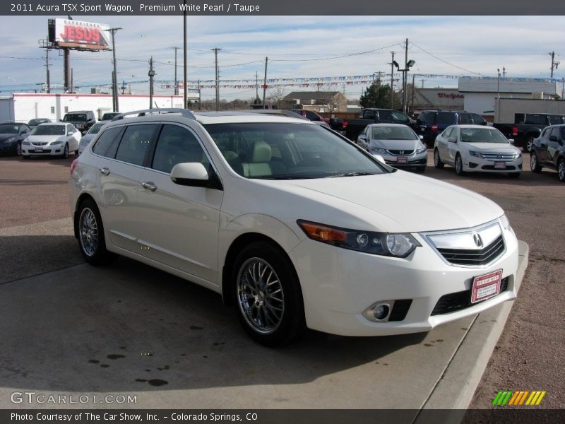 Premium White Pearl / Taupe 2011 Acura TSX Sport Wagon