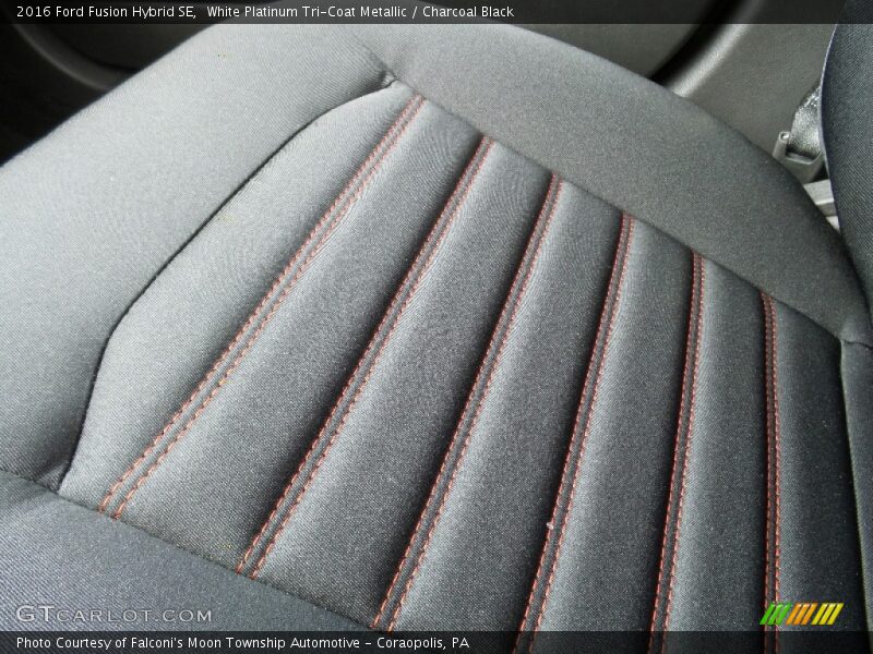 White Platinum Tri-Coat Metallic / Charcoal Black 2016 Ford Fusion Hybrid SE