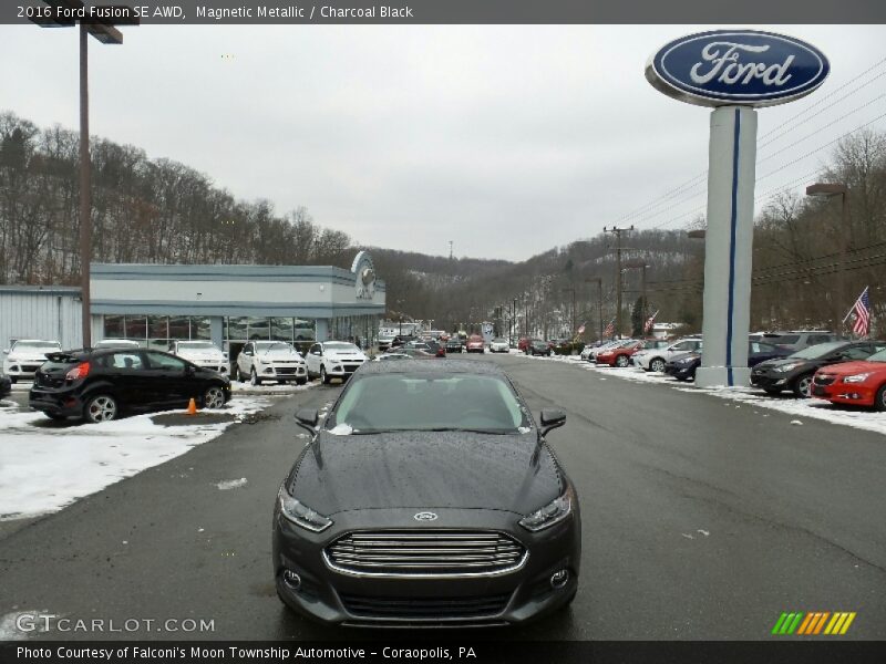 Magnetic Metallic / Charcoal Black 2016 Ford Fusion SE AWD