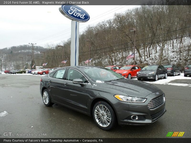 Magnetic Metallic / Charcoal Black 2016 Ford Fusion SE AWD