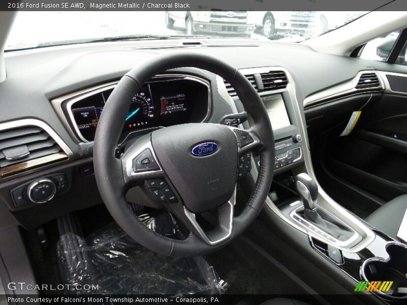 Magnetic Metallic / Charcoal Black 2016 Ford Fusion SE AWD