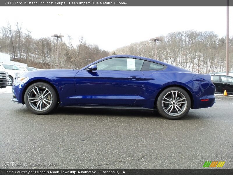 Deep Impact Blue Metallic / Ebony 2016 Ford Mustang EcoBoost Coupe