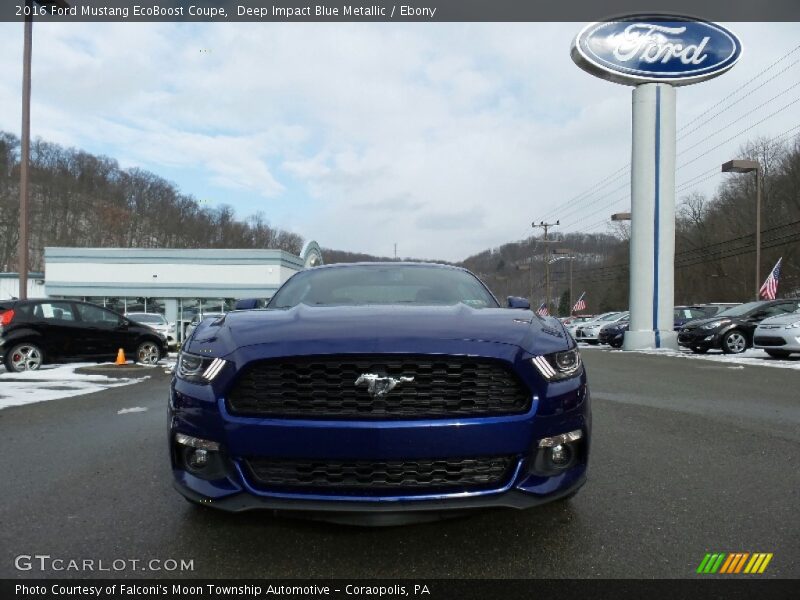 Deep Impact Blue Metallic / Ebony 2016 Ford Mustang EcoBoost Coupe