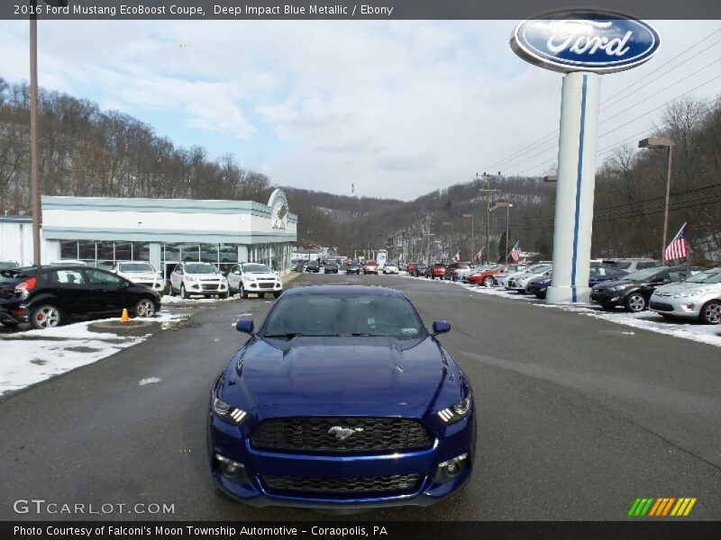 Deep Impact Blue Metallic / Ebony 2016 Ford Mustang EcoBoost Coupe