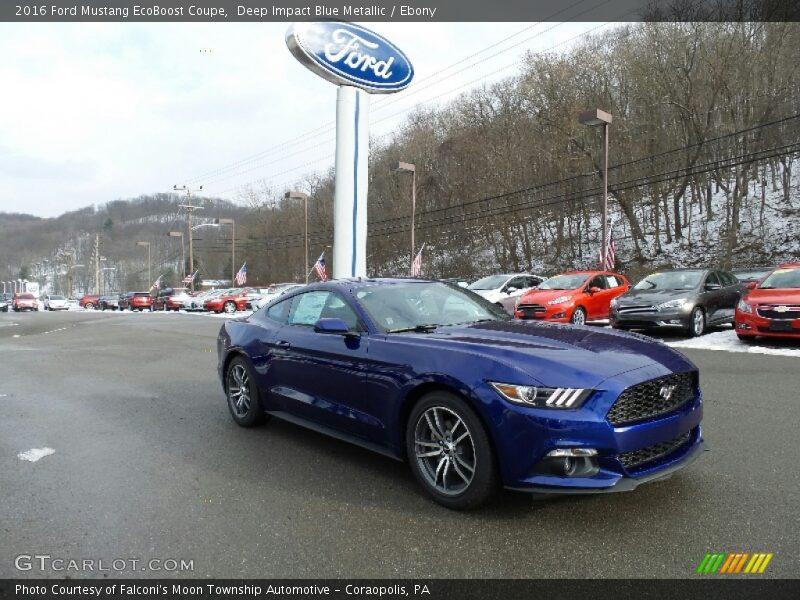 Deep Impact Blue Metallic / Ebony 2016 Ford Mustang EcoBoost Coupe