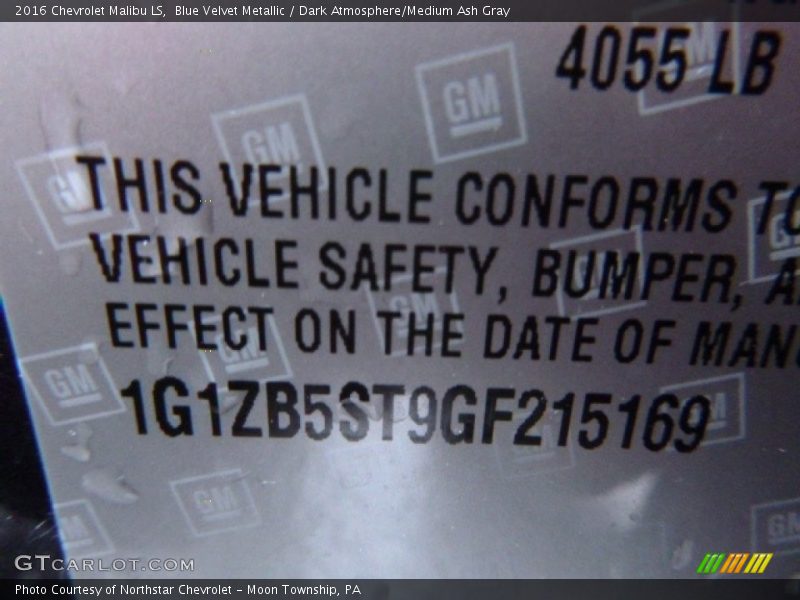 Blue Velvet Metallic / Dark Atmosphere/Medium Ash Gray 2016 Chevrolet Malibu LS