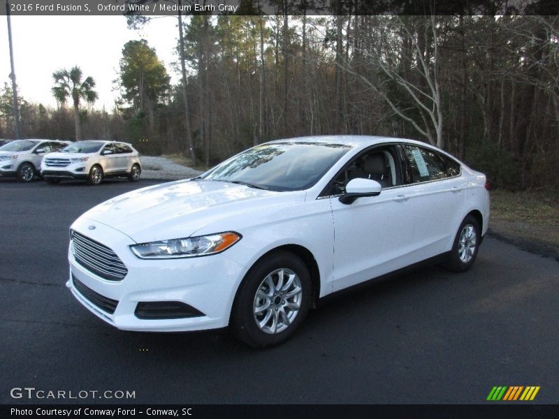Oxford White / Medium Earth Gray 2016 Ford Fusion S