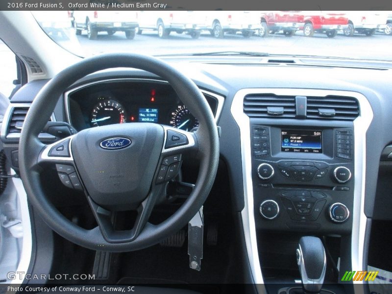 Oxford White / Medium Earth Gray 2016 Ford Fusion S