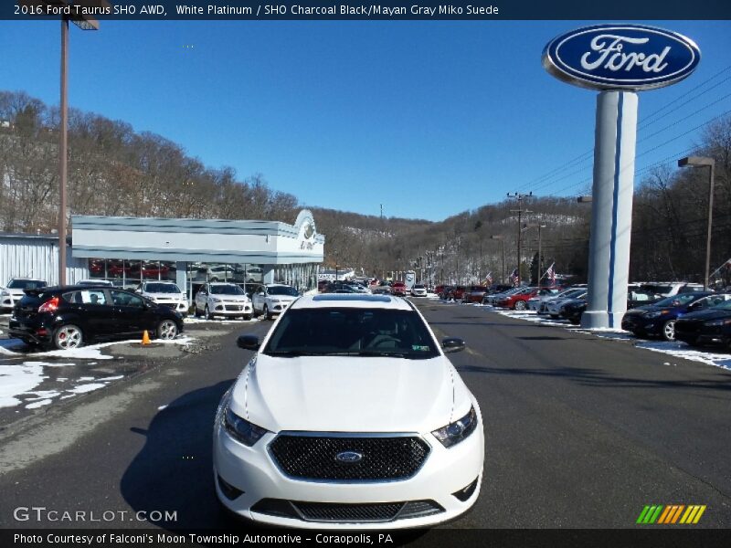 White Platinum / SHO Charcoal Black/Mayan Gray Miko Suede 2016 Ford Taurus SHO AWD