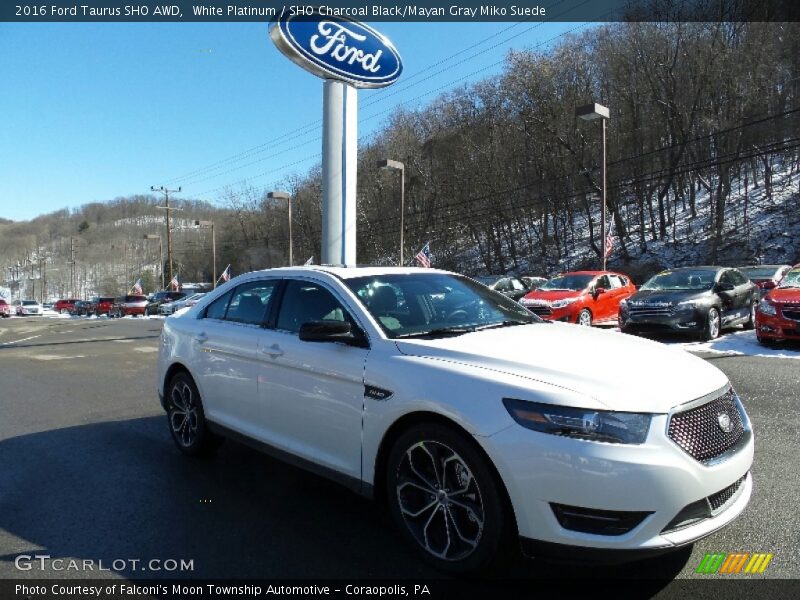 White Platinum / SHO Charcoal Black/Mayan Gray Miko Suede 2016 Ford Taurus SHO AWD