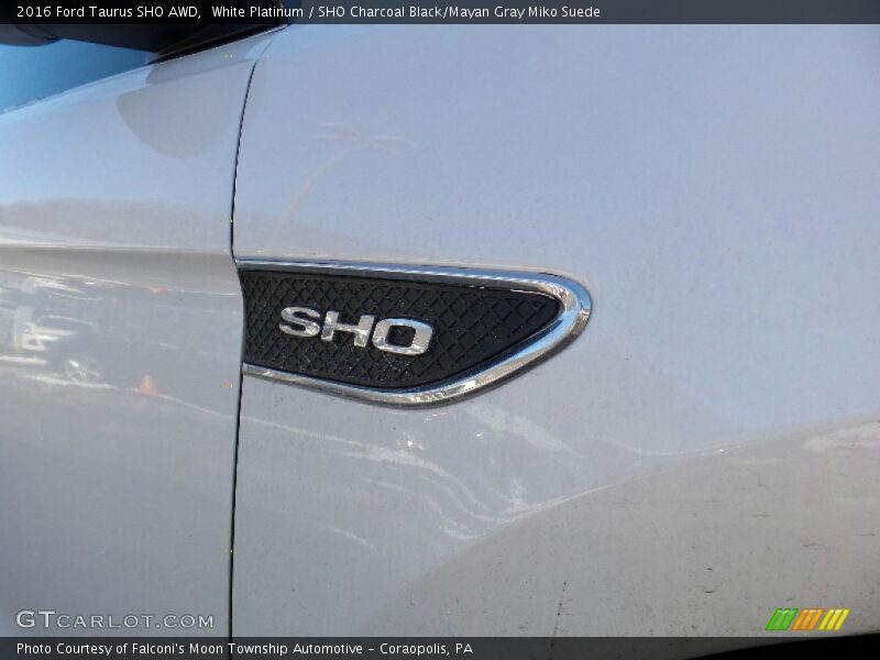 White Platinum / SHO Charcoal Black/Mayan Gray Miko Suede 2016 Ford Taurus SHO AWD