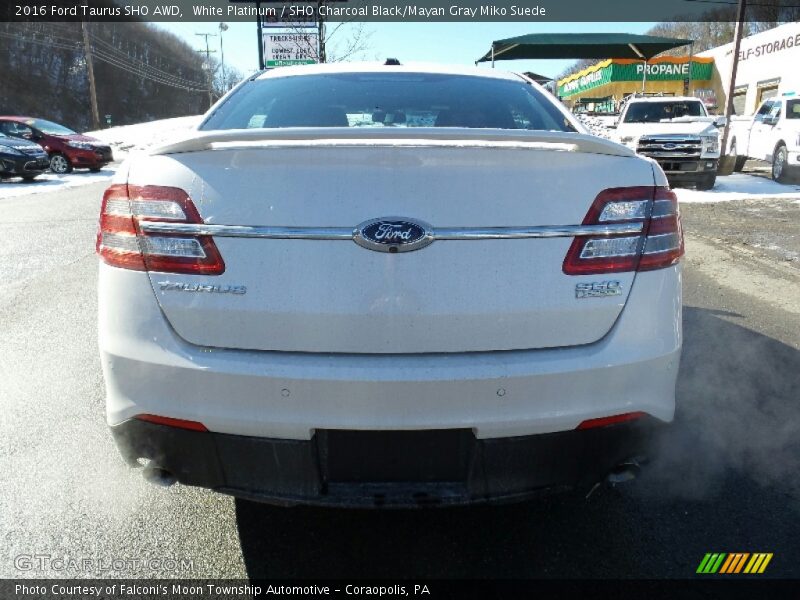 White Platinum / SHO Charcoal Black/Mayan Gray Miko Suede 2016 Ford Taurus SHO AWD