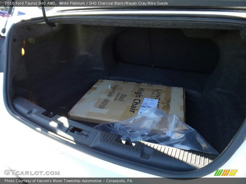 White Platinum / SHO Charcoal Black/Mayan Gray Miko Suede 2016 Ford Taurus SHO AWD