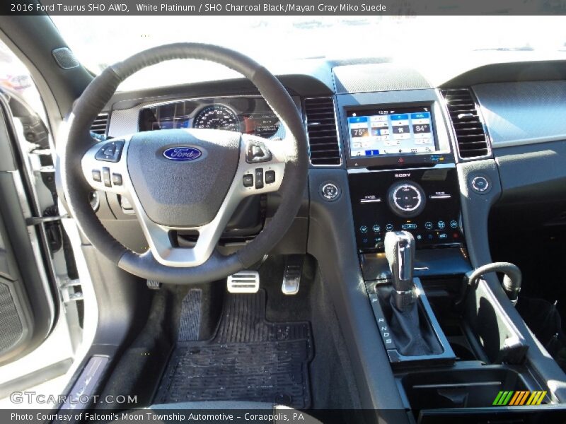 White Platinum / SHO Charcoal Black/Mayan Gray Miko Suede 2016 Ford Taurus SHO AWD