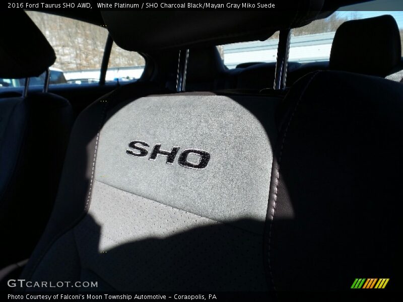 White Platinum / SHO Charcoal Black/Mayan Gray Miko Suede 2016 Ford Taurus SHO AWD