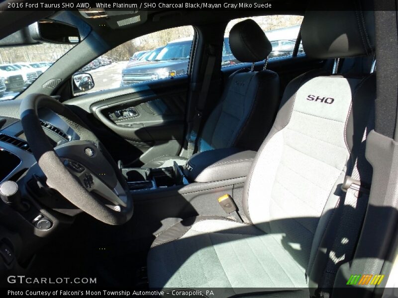 White Platinum / SHO Charcoal Black/Mayan Gray Miko Suede 2016 Ford Taurus SHO AWD