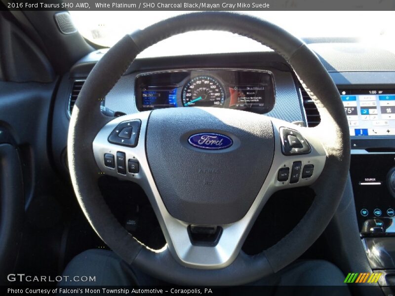 White Platinum / SHO Charcoal Black/Mayan Gray Miko Suede 2016 Ford Taurus SHO AWD