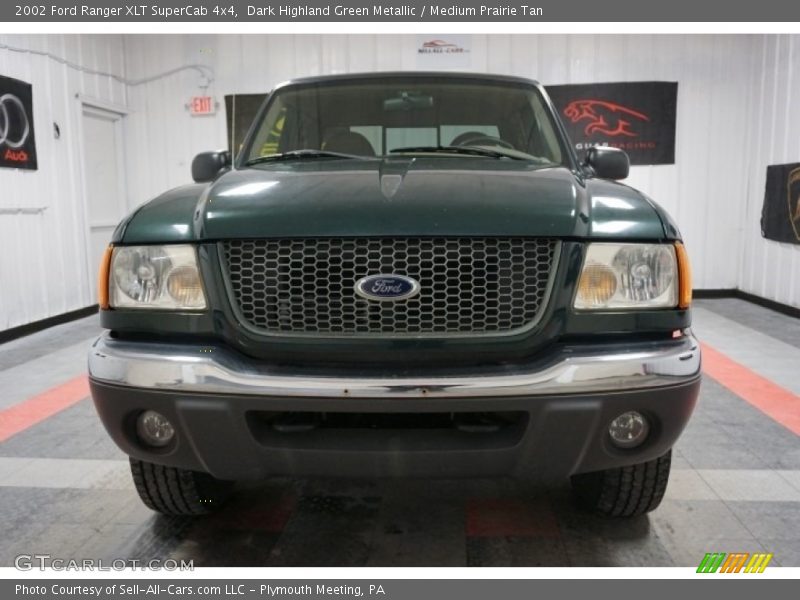 Dark Highland Green Metallic / Medium Prairie Tan 2002 Ford Ranger XLT SuperCab 4x4