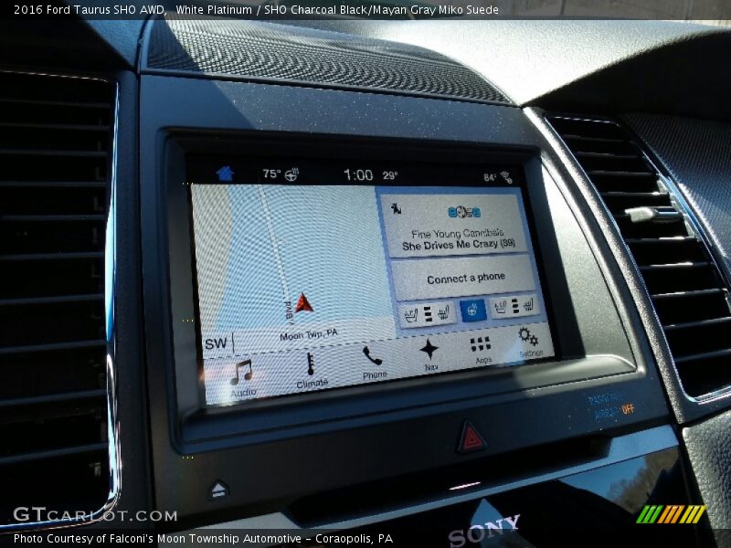 White Platinum / SHO Charcoal Black/Mayan Gray Miko Suede 2016 Ford Taurus SHO AWD