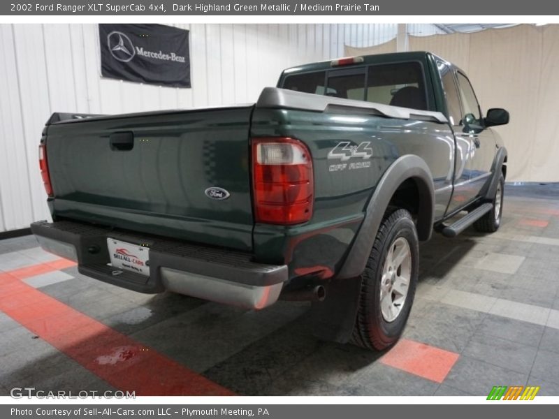 Dark Highland Green Metallic / Medium Prairie Tan 2002 Ford Ranger XLT SuperCab 4x4