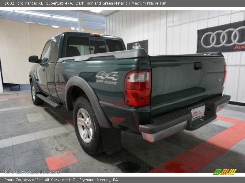 Dark Highland Green Metallic / Medium Prairie Tan 2002 Ford Ranger XLT SuperCab 4x4