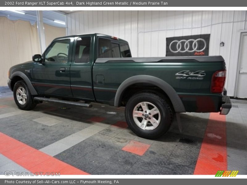 Dark Highland Green Metallic / Medium Prairie Tan 2002 Ford Ranger XLT SuperCab 4x4