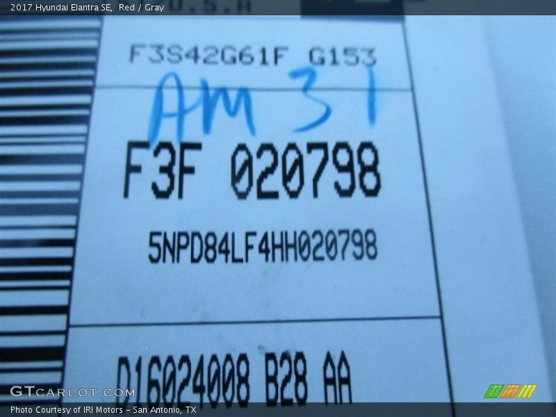 Red / Gray 2017 Hyundai Elantra SE