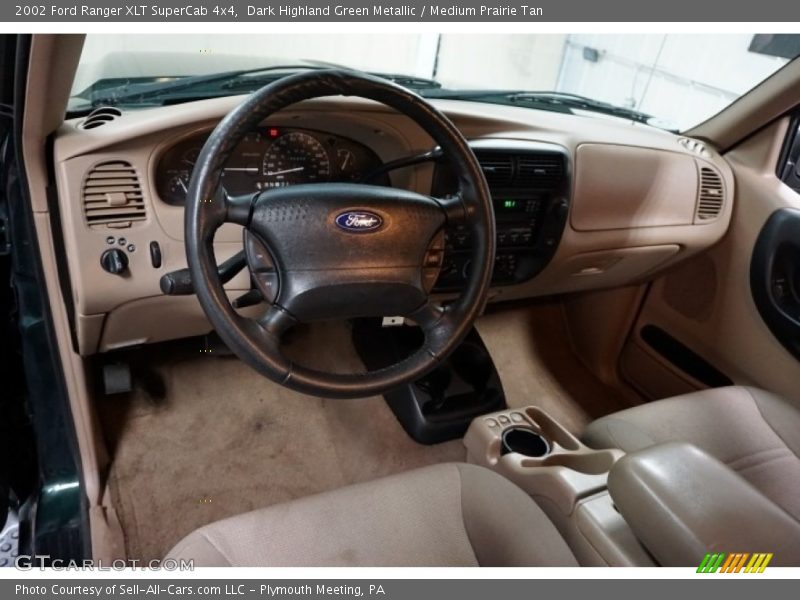 Dark Highland Green Metallic / Medium Prairie Tan 2002 Ford Ranger XLT SuperCab 4x4