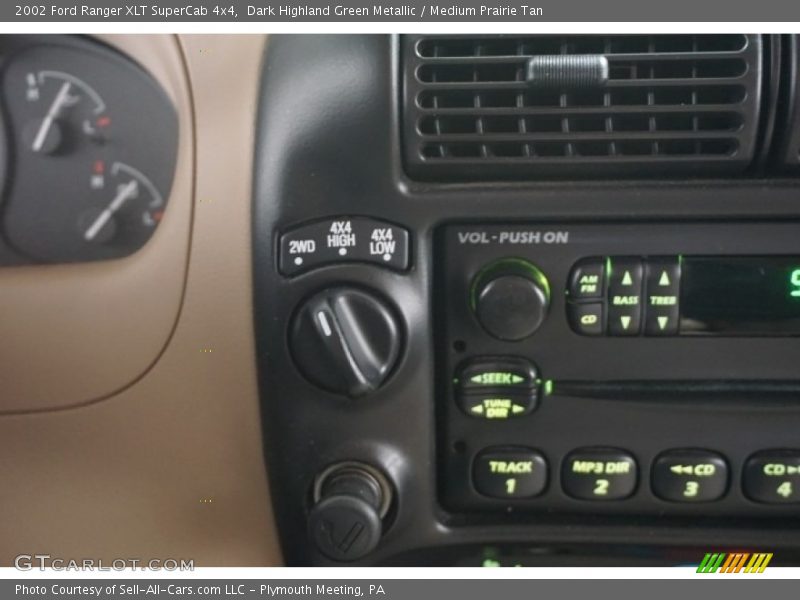 Dark Highland Green Metallic / Medium Prairie Tan 2002 Ford Ranger XLT SuperCab 4x4