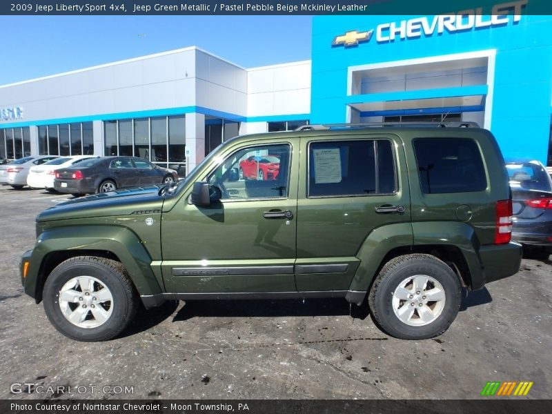 Jeep Green Metallic / Pastel Pebble Beige Mckinley Leather 2009 Jeep Liberty Sport 4x4
