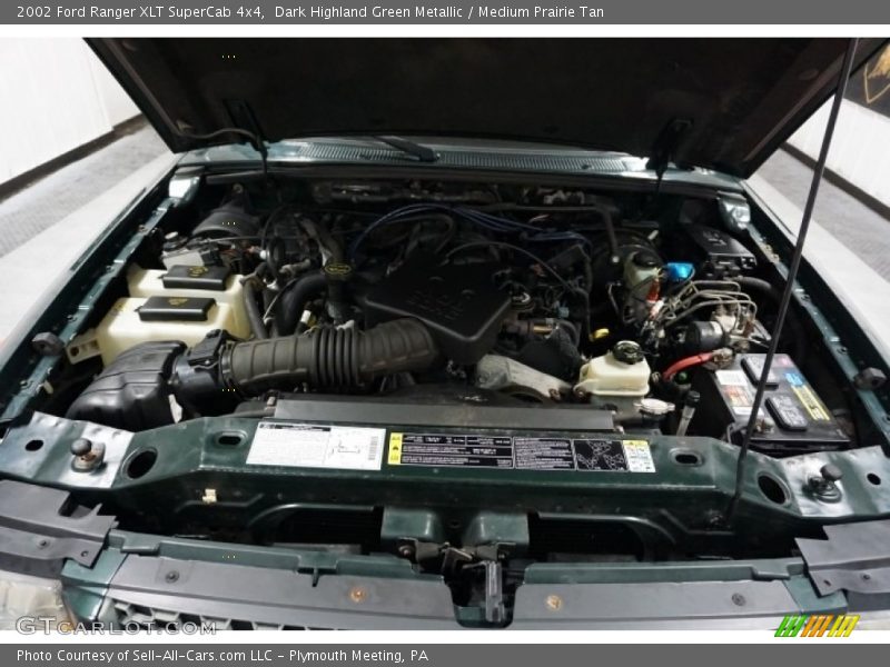 Dark Highland Green Metallic / Medium Prairie Tan 2002 Ford Ranger XLT SuperCab 4x4
