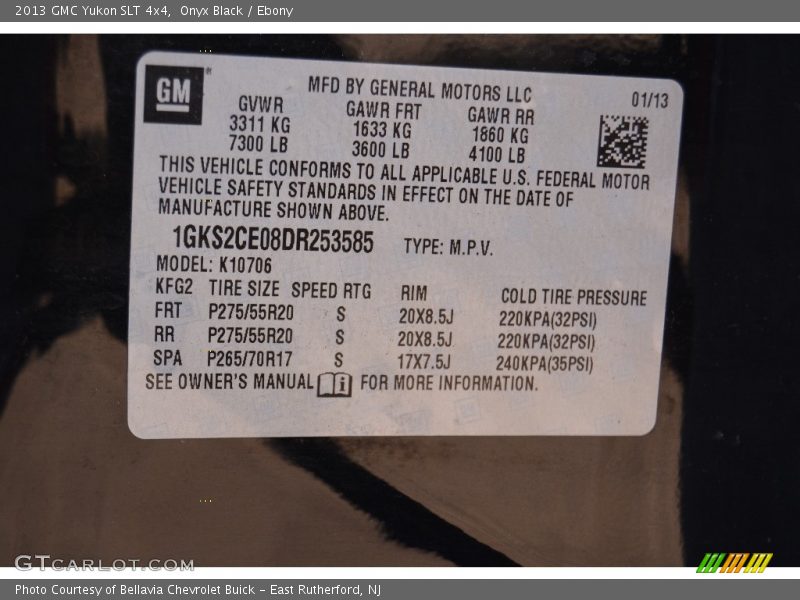 Onyx Black / Ebony 2013 GMC Yukon SLT 4x4