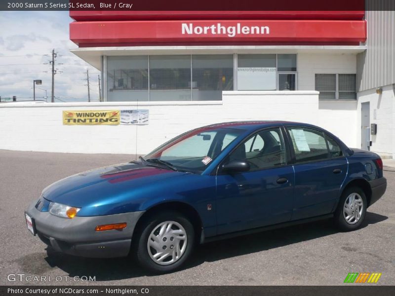 Blue / Gray 2000 Saturn S Series SL Sedan