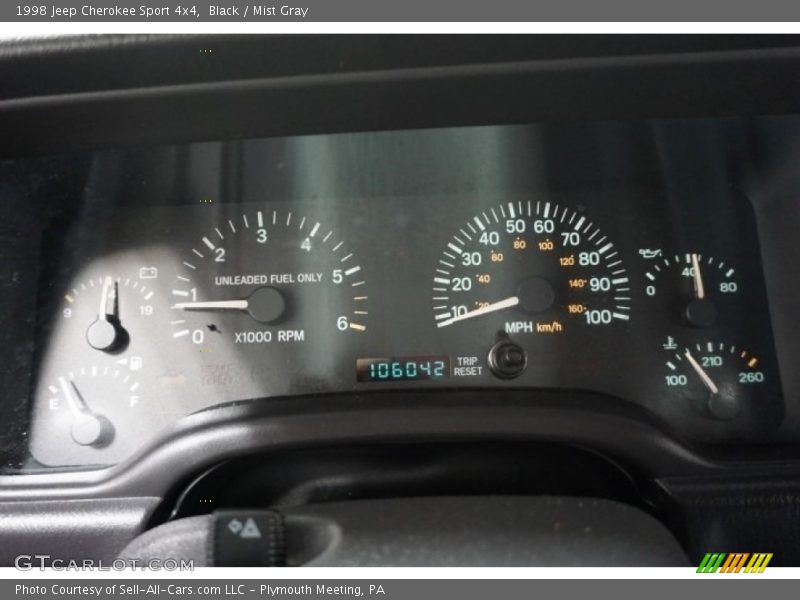 Black / Mist Gray 1998 Jeep Cherokee Sport 4x4