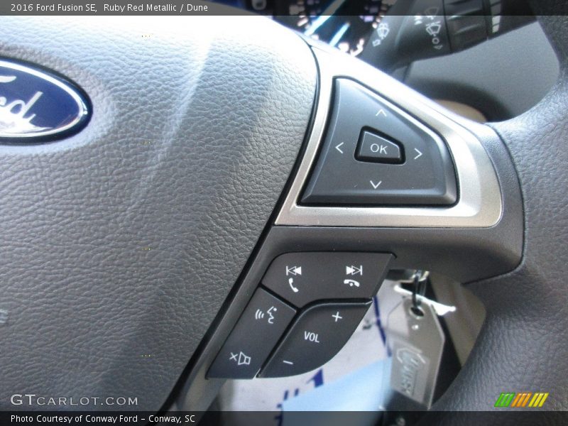 Ruby Red Metallic / Dune 2016 Ford Fusion SE