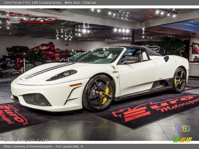 White Avus / Charcoal 2009 Ferrari F430 16M Scuderia Spider